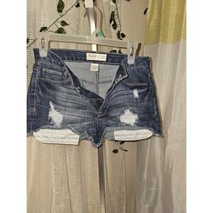 MUDD Denim shorts cutoff Distressed Raw Hem Sz 7 Shortie high rise - Boho